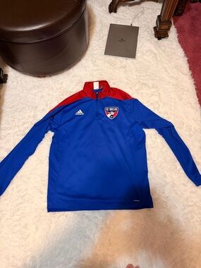 adidas Blue and Red FC Dallas Zip-Up Jacket
